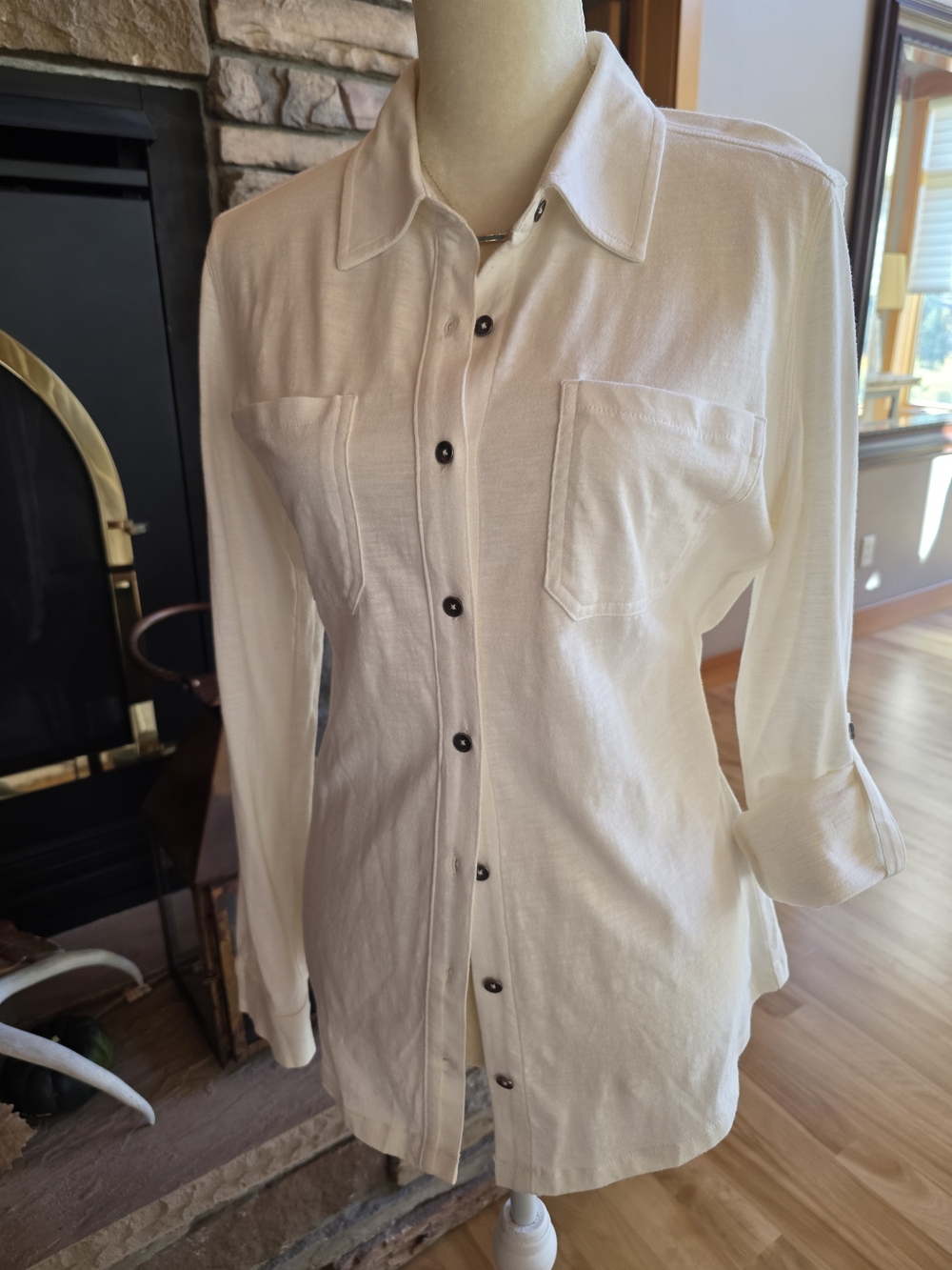 Carhartt Cream Button-Front Women's Shirt Jacket